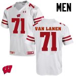 Men's Wisconsin Badgers NCAA #71 Cole Van Lanen White Authentic Under Armour Stitched College Football Jersey WQ31C54YG